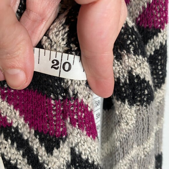 Lucky Brand Geometric Design Soft Warm Cozy Chunky Open Front Cardigan Small - Picture 10 of 11